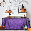 SquarePie Sequin Tablecloth 90 x 132 Inch Purple Sparkly Table Linen for Wedding Halloween Party-Ruum Studio Home