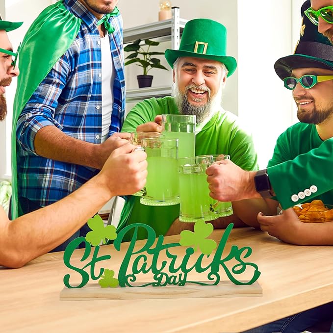 COCHIE Metal St. Patrick's Day Sign, St Patricks Day Decorations for Home, Office, Shelf, Mantel, Indoor, Shamrock Decoration, Saint Patrick Day Decor (Shamrock)-Ruum Studio Home