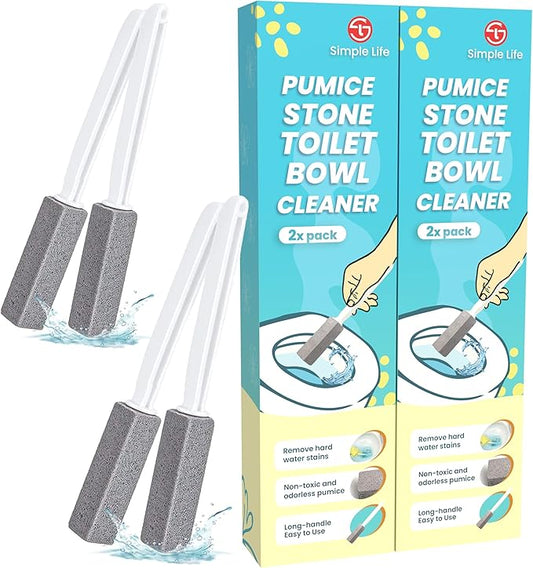Pumice Stone Toilet Bowl Cleaner | Toilet Pumice Stone with Extra Long Handle | Scouring Stick for Toilet Cleaning, Stain Removal on Toilets, Grills, Tiles, Grout & Pools | 4 Pack-Ruum Studio Home