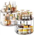 LAMU 2 Pack 2 Tier Lazy Susan Turntable Organizer 10.6'' Rotating Spice Rack Organization for Cabinet, Kitchen, Pantry, Countertop, Bathroom, Vanity, Medicine Cabinet Organizer, Grey-Ruum Studio Home