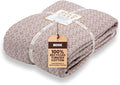 Gold Case Throw Blanket for Bed – 100% Recycled Turkish Cotton Bed Blanket – Decorative Throw Cotton Blankets for Living Room & Bedroom – Woven Twin Blankets - 71x90 - Beige-Ruum Studio Home