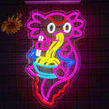 Axolotl Ramen Neon Sign for Wall Decor Dimmable Axolotl Eating Noodles LED Neon Light Cut Japanese Neon Sign Anime Neon Signs for Japan Restaurant, Home Wall Art and Kitchen Decor(15.7 * 9.7inch)-Ruum Studio Home