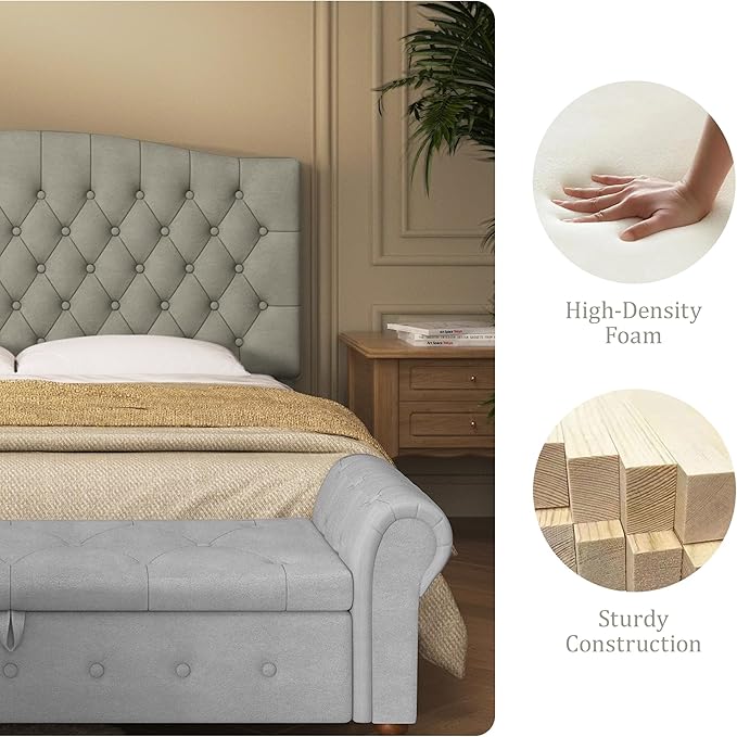 Velvet Upholstered Headboard Queen/Full Size Latest Model Wall Mount, Bed Frame Mount, Featuring High-Density Sponge Padding, Luxury Texture Easy Assembly Comfort and Style-Taupe-Ruum Studio Home