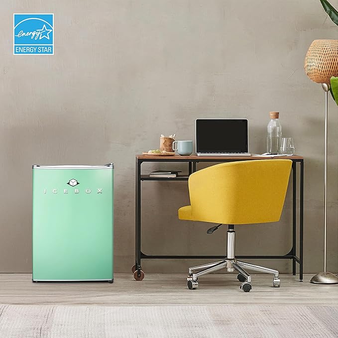 IBCR25MNT Compact, Energy Star Certified Small, Single Door Mini Fridge with Freezer Refrigerator, Large (2.5 cu ft), Mint Green-Ruum Studio Home