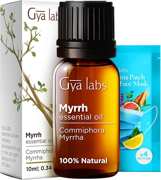 Gya Labs Myrrh Essential Oil for Skin - 0.34 Fl Oz - 100% Pure Natural Myrrh Oil for Diffuser, Face, Hair, Massages & Candle Making Scent-Ruum Studio Home