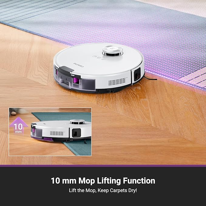 Eureka E20 Plus Robot Vacuum with Bagless Self Emptying Station, Robotic Vacuum and Mop Combo, 45-Day Capacity, Upgraded 8000Pa Suction and Anti Hair-Tangling Brush, LiDAR Navigation, App Control-Ruum Studio Home