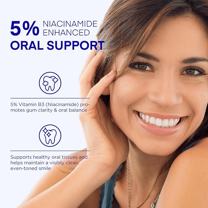 PearlSmile Niacinamide Hydroxyapatite Whitening Toothpaste – 10% Nano Hydroxyapatite + 5% Niacinamide – Strengthens Enamel, Remineralizes, Brightens Teeth – Fluoride-Free, Travel Size, 4.2oz (120g)-Ruum Studio Home