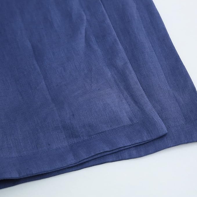 Amazhiyu 100% Linen Door Hanging Laundry Hamper Bag, 19x27 Inches (Navy)-Ruum Studio Home