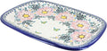 Blue Rose Polish Pottery Apple Blossom Large Rectangular Serving Platter-Ruum Studio Home