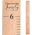 Wooden Growth Chart – Kids Height Chart, Wall Measurement for Kids, Height Chart for Wall, Growth Ruler for Children – Our Growing Family, Natural (63"x6.7")-Ruum Studio Home