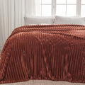 NEWCOSPLAY Super Soft King Blanket Coffee Premium Silky Flannel Fleece 3D Ribbed Jacquard Lightweight Bed Blanket All Season Use (Coffee Ribbed, King(90"x110"))-Ruum Studio Home