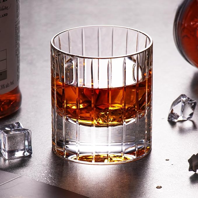 KAMMAK Crystal Whiskey Glasses Set of 2, Handcrafted 6.43oz Old Fashioned Glasses Stemless, Luxury Hand Blown Cocktail Glasses, Scotch Cup for Women, Men Gift for Bourbon Barware, Home Bar-Ruum Studio Home