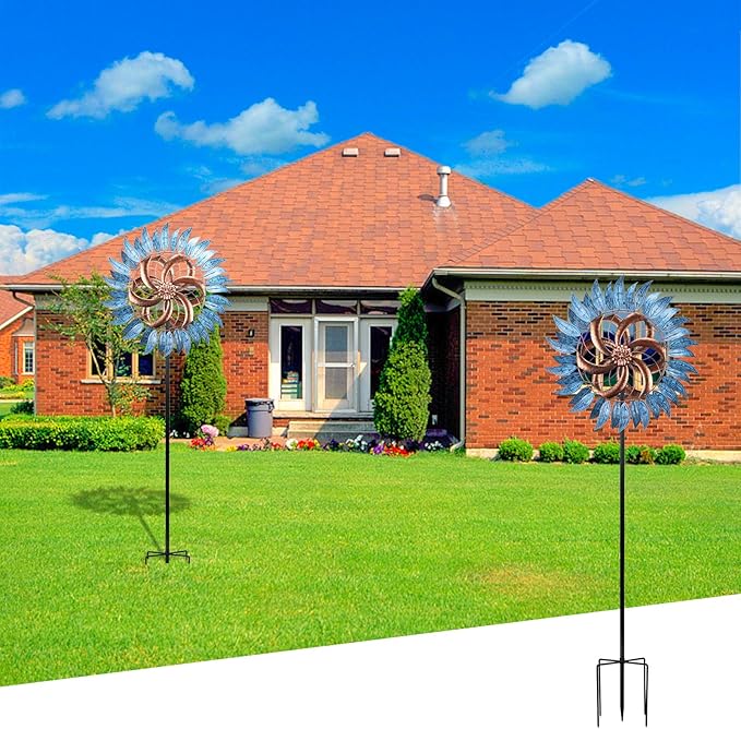 Wind Spinner Large Wind Mill Metal Outdoor Indoor Large Two-Way Wind Sculptures for Garden Patio Yard Decor-Ruum Studio Home