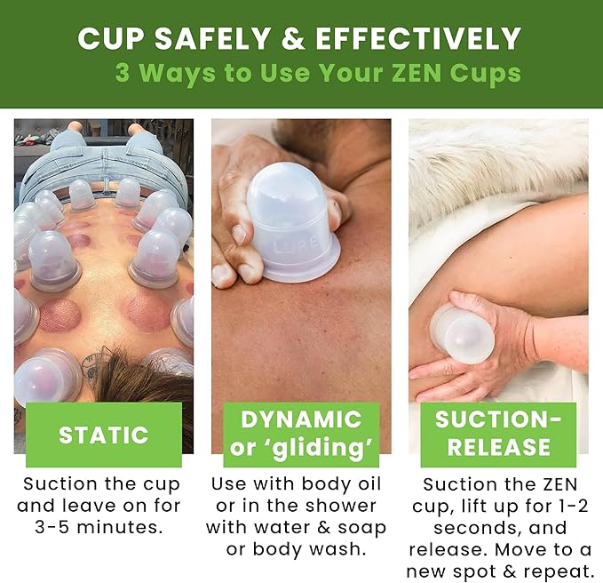 Silicone Cupping Therapy Set 6 Professional Massage Cupping Cups for Cupping Therapy Cup Kit for Massage, Myofascial Release, Cellulite Reduction-Ruum Studio Home