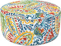 LVTXIII Indoor/Outdoor Inflatable Ottoman, All Weather Round Footrest Stool D21”x H9”, Portable for Patio Garden Camping or Home-Paisley Ummi Multi-Ruum Studio Home