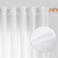 MYSKY HOME White Curtains for Living Room, Semi Sheer Curtains & Drapes Light Filtering Farmhouse Country Boho Style Back Tab Draperies for Sliding Glass Door (Customsize, Pure White)-Ruum Studio Home