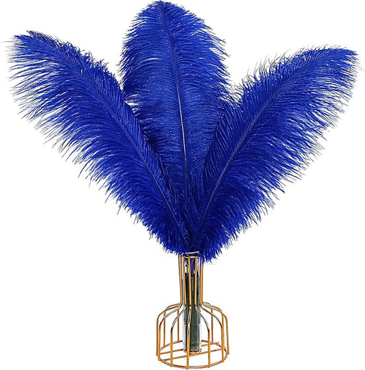 THARAHT Blue Ostrich Feathers 12pcs Large Natural Bulk 12-14Inch 30cm-35cm for Wedding Party Centerpieces Halloween and Home Decoration Feathers-Ruum Studio Home