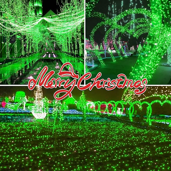 100LIGHTS Green Extra-Bright with End Connectors Christmas Decorative Lights 5.98m UL Certified Mini String Light Set Waterproof for Home Garden Holiday Christmas Tree Party Patio Wedding-Ruum Studio Home