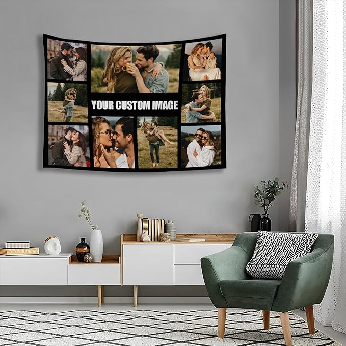 Custom Tapestry For Wall Bedroom Custom Backdrop Personalized Image Text Photo Customized Funny Tapestry Banners And Signs Multiple Pictures Horizontal Tapestrys-Ruum Studio Home