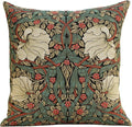 Charlotte Home Furnishings Pimpernel Red Green Floral Throw Pillow Cover 18” x 18” – Double-Sided Tapestry Cushion Cover for Couch, Sofa, or Bed | 100% Cotton Jacquard Woven in Europe-Ruum Studio Home