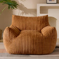 Giant Plush Bean Bag Chair for Adults with Armrests - Oversized Comfy Orange Beanbag Lounge Lazy Floor Sofa Accent Chair for Living Room, Bedroom & Dorm, Cozy Fluffy Single Cloud Mini Couch-Ruum Studio Home