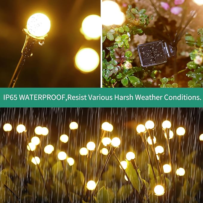 Solar Lights Outdoor Waterproof, 8 Packs 64LED, Solar Garden Lights, Garden Decor, Patio Decor, Unique Gifts for Women, Gifts for Grandma-Ruum Studio Home