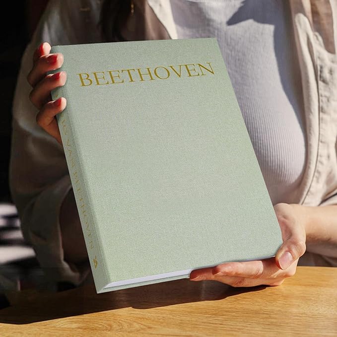 Aesthetic Decorative Books -Set of 2 Minimalist Linen Hardcover Faux/Fake Books for Coffee Table Home Decor Living Room Decoration, Photo Storage or as a Keepsake Box(Sage-beige-musician)-Ruum Studio Home