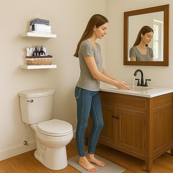 BGMG Wood Floating Shelves 18 inch,White Floating Shelves for Wall,Solid Wood Wall Shelves for Bathroom Living Room Bedroom Kitchen Farmhouse Set of 2-18x 6.7 x1.25 inch-Ruum Studio Home