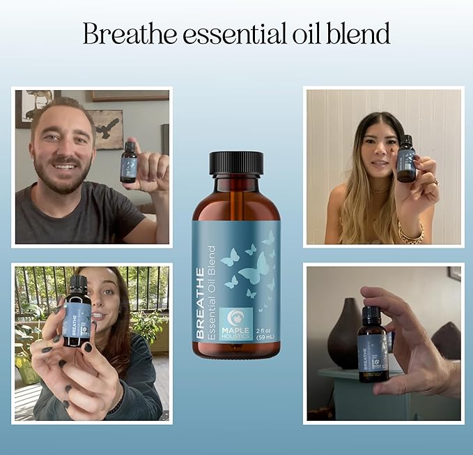 Breathe Essential Oil for Diffuser - Invigorating and Refreshing Breathe Essential Oil Blend with Eucalyptus Peppermint Tea Tree and Mint for Diffusers for Home and Shower Aromatherapy (2 Fl Oz)-Ruum Studio Home
