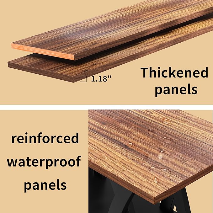 47” Wood Coffee Tables for Living Room Rustic Stands with Storage Shelf Black Blown Coffee Tables for Living Room Farmhouse Center Stands with Shelf. Farmhouse Rectangle Center Table-Ruum Studio Home