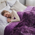 GONAAP Fuzzy Faux Fur Throw Blanket Queen Size Tie-dye Violet Purple Super Soft Cozy Plush Fuzzy Shaggy Blanket for Couch Sofa Bed (Tie-dye Violet Purple, Queen(90"x90"))-Ruum Studio Home
