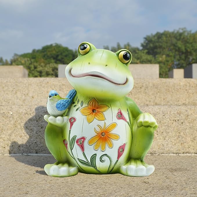 Solar Outdoor Frog Statue Lighting, Waterproof Frog Statue Light,Outdoor Lighting, Decorations for Patio,Yard,Lawn, Porch, Ornament-Ruum Studio Home