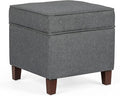 Adeco Chest and Footrest-Square Seat Storage Bench Ottoman, Gray-Ruum Studio Home