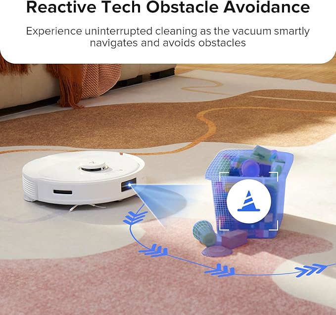 roborock Q8 Max Robot Vacuum and Mop Cleaner, DuoRoller Brush, 5500Pa Strong Suction, Lidar Navigation, Obstacle Avoidance, Multi-Level Mapping, Perfect for Pet Hair-Ruum Studio Home