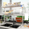 VNKZI Over Sink Dish Drying Rack, 3 Tier Full Stainless Steel Storage Adjustable Length (25.98'' to 36.61'') Kitchen Rack, Multifunctional Expandable Counter Organizer, Space Saver Dish Rack-Ruum Studio Home