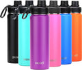 DRINCO Stainless Steel Water Bottle Spout Lid Vacuum Insulated Double Wall Water Bottle Wide Mouth (40oz 32oz 22oz 18oz 14oz) Leak Proof Keep Cold Sport Camping Hiking (22 oz, 22oz Purple)-Ruum Studio Home