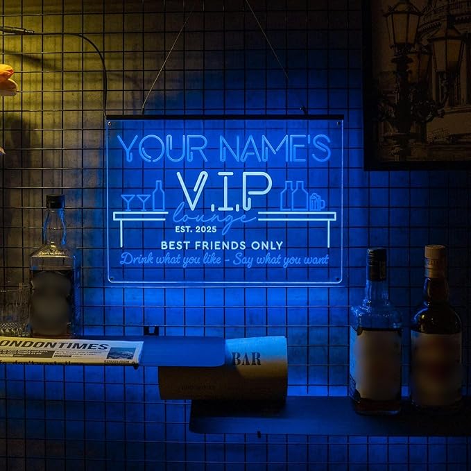 Personalized Bar Signs with Your Name for home wall light up with personalized pub name, man cave accessories, beer themed neon customizable lighted sign-Ruum Studio Home