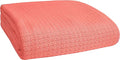 BELIZZI HOME 100% Cotton Bed Blanket, Breathable Bed Blanket Full Queen Size, Cotton Thermal Blankets Full Queen, Perfect for Layering Any Bed for All Season, Coral-Ruum Studio Home