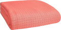 BELIZZI HOME 100% Cotton Bed Blanket, Breathable Bed Blanket Twin Size, Cotton Thermal Blankets Twin, Perfect for Layering Any Bed for All Season, Coral-Ruum Studio Home