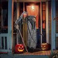 AW Animated Halloween Decorations,Scary Witch with Crutch,5.3FT Life Size Standing Clown,Motion/Sound Activated LED Eyes Creepy Sound,Haunted House Props Party Outdoor Indoor Lawn Yard Patio 2025-Ruum Studio Home