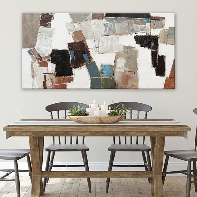 Abstract Wall Art Large Canvas Wall Art Decor Modern Wall Art Decor Minimalist Geometric Line Wall Decor Artwork for Walls Textured Wall Art Prints For Room Living Room Bedroom Office Wall Decor 29"X58"-Ruum Studio Home