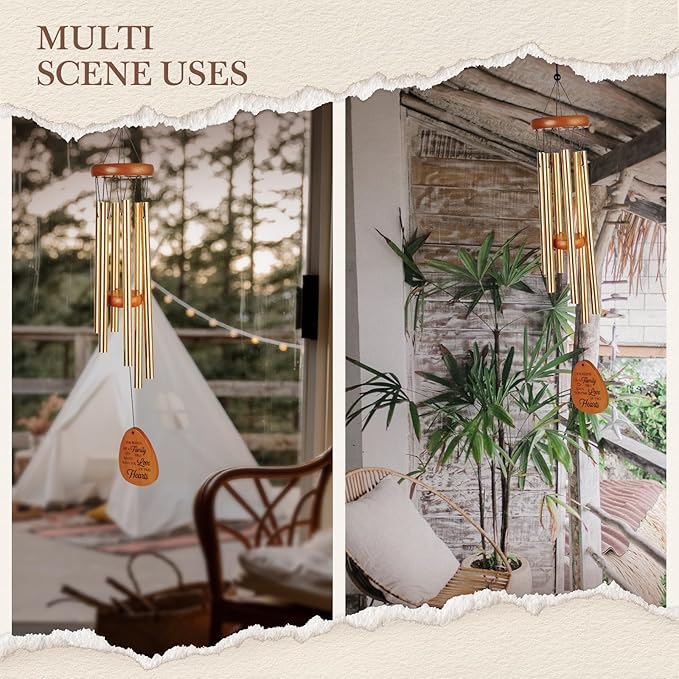 50th Wedding Anniversary Wind Chime, Happy 50th Anniversary Romantic Gifts for Couple, Parents, Wife, Husband, Friends, Golden Anniversarys Keepsake Gifts Ideas-Ruum Studio Home