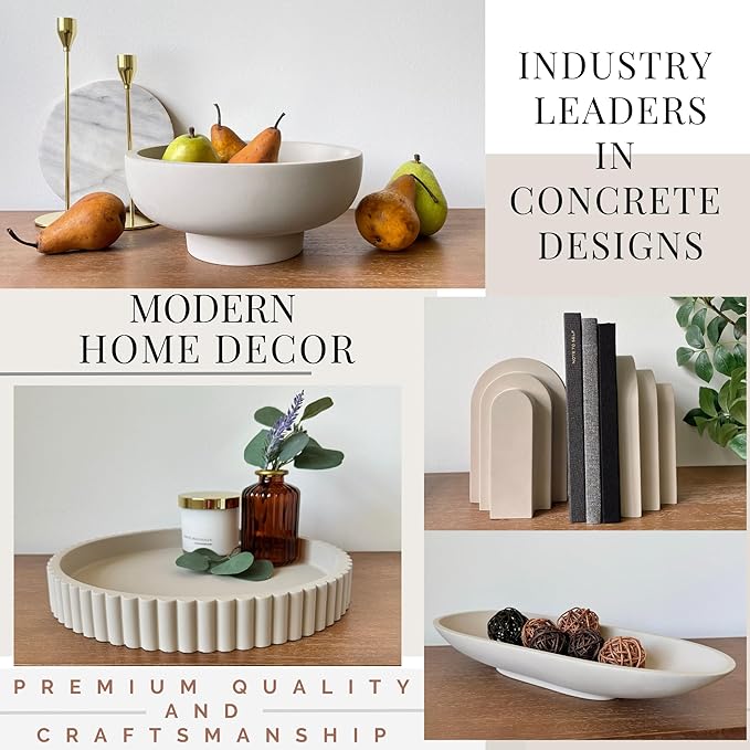 OAKOA Concrete Decorative Bowl - Organic Modern Home Decor Bowl - Decorative Objects - Cement Fruit Bowl - Modern Organic Home Decor-Ruum Studio Home