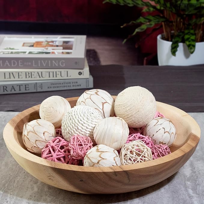 ANDALUCA Pink Decorative Balls Bowl Filler Orbs Home Decoration (Pink)-Ruum Studio Home