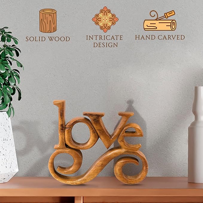 Decozen Gifts for Mom - Wooden Love Letters Sculpture - Mother's Day Birthday Gifts, Home, Office, Living Room, Shelf, Fireplace, Farmhouse, Tabletop, Boho and Mantle Decor - Mothers Day Decorations-Ruum Studio Home