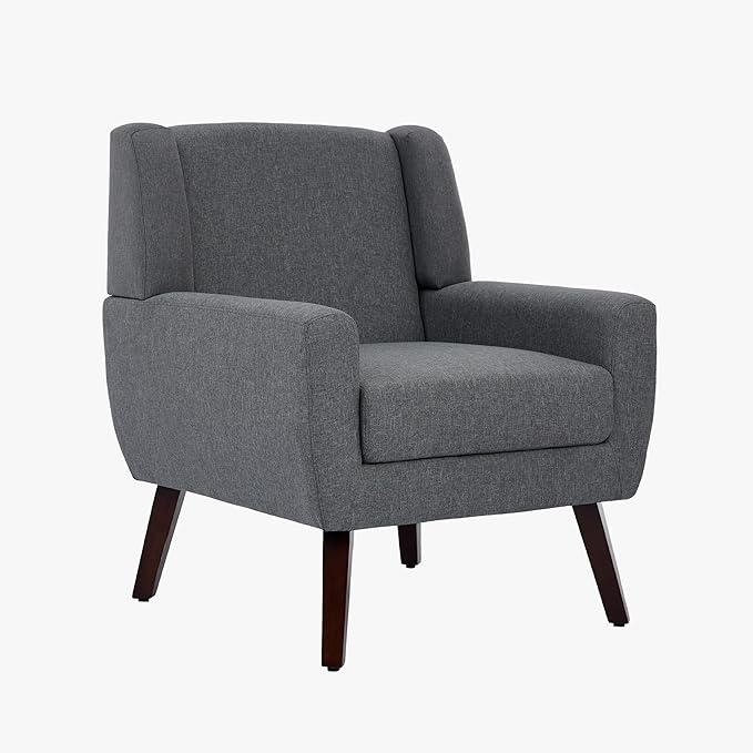 UIXE Accent Chairs Set of 2, Fabric Upholstered Armchair for Living Room, Comfy Arm Chair Single Sofa Bedroom Side Reading Seat - Flax Gray-Ruum Studio Home