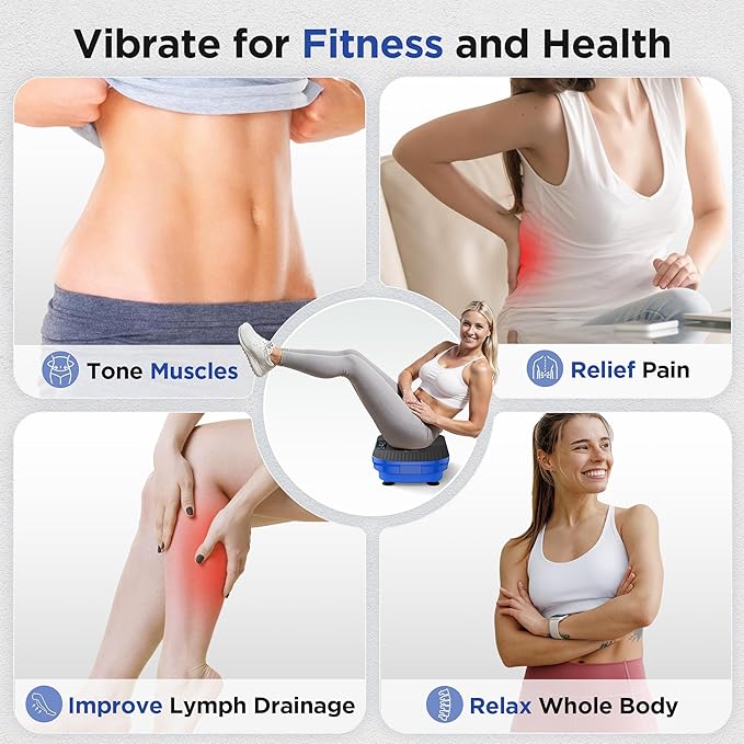 FEIERDUN Vibration Plate Exercise Machine, Vibration Plate for Lymphatic Drainage, Power Plate Vibration Platform for Weight Loss, Toning & Wellness-Ruum Studio Home