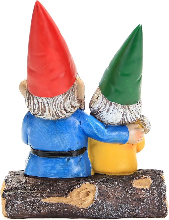 Garden Gnome Statue for Outdoor Decoration,Couple in Love Gnome Figurine for Patio Yard Lawn Outside Porch Decor,Garden Sculptures & Statues,Coffee Knome Romantic Forever Love-Ruum Studio Home