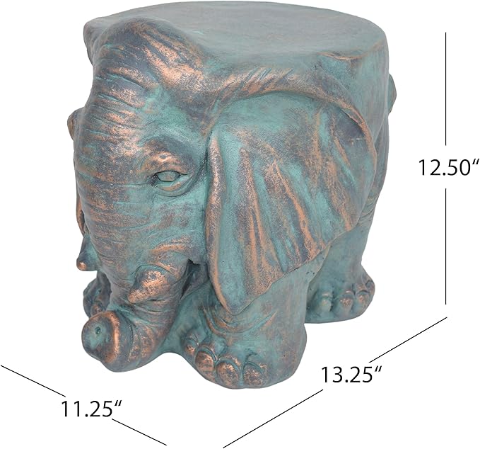 Christopher Knight Home Salome Elephant Garden Stool, Copper Patina-Ruum Studio Home