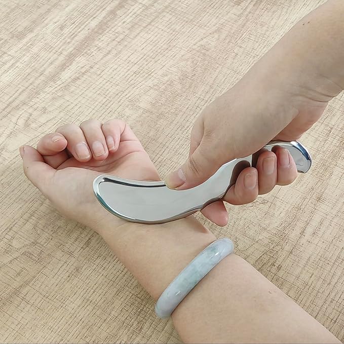 BYYDDIY 6.3 inch Hypoallergenic Titanium Gua Sha Muscle Scraper Tool,Muscle Scraping Tool (S-TI)-Ruum Studio Home